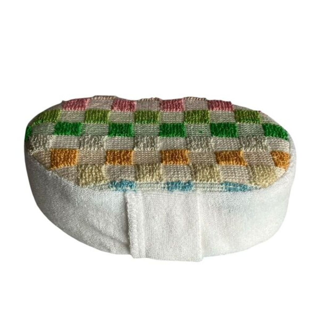 Spa April Bath/Shower Checkered Multicolored Bath‎ Oval Sponge